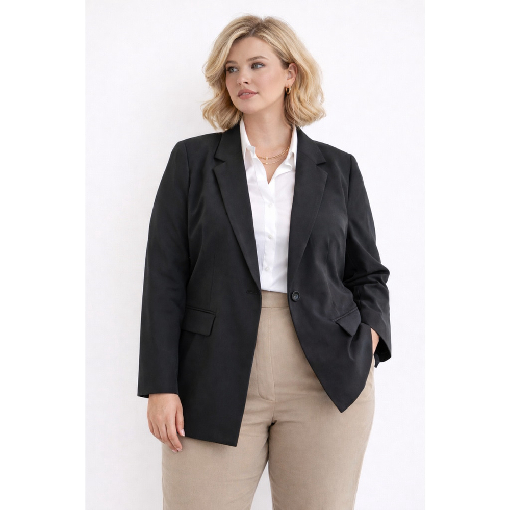 Women’s “Blake” Plus Size Classic Long Sleeve Blazer – Black – Size 2XL – NWT